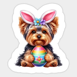 Easter Yorkshire Terrier Dog Sticker